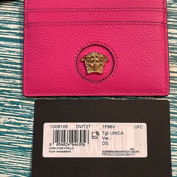 Versace Handbags - Versace Authentic Leather Medusa Card Holder